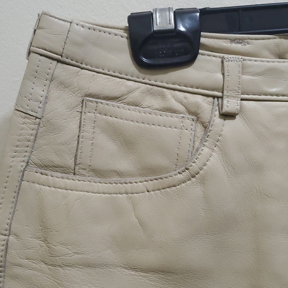 JACOB - TAN LEATHER SKIRT - Picture 3 of 10